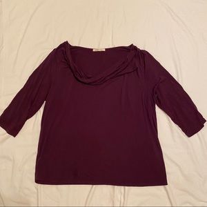 Purple Cowl Neck Shirt